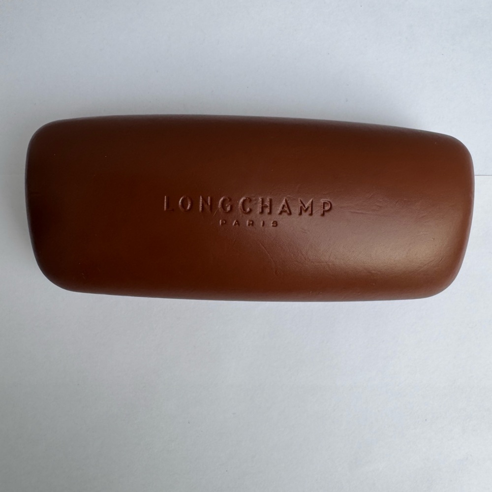Longchamp Brown Leather Sunglass Case